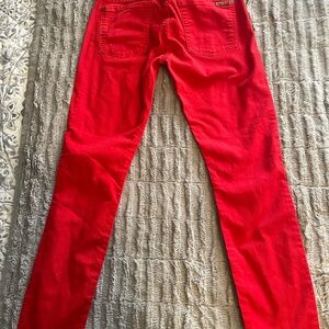 7 For All Mankind Red Skinny Fit Jeans